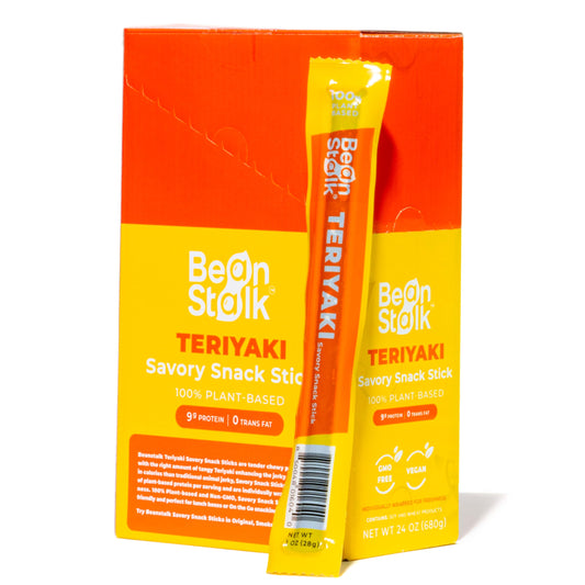 Bean Stalk Savory Vegan Snack Sticks | 100% Plant Based (Teriyaki)