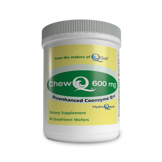 ChewQ® 600mg (60 Chewable Wafters) HIGH Dose CoQ10 - Utilizes Advanced Absorption Hydro-Q-Sorb Formula