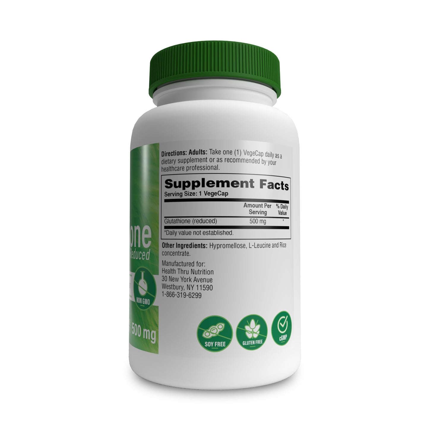 Glutathione (Reduced/Natural) 500mg (NON-GMO) (60 Vegecaps)