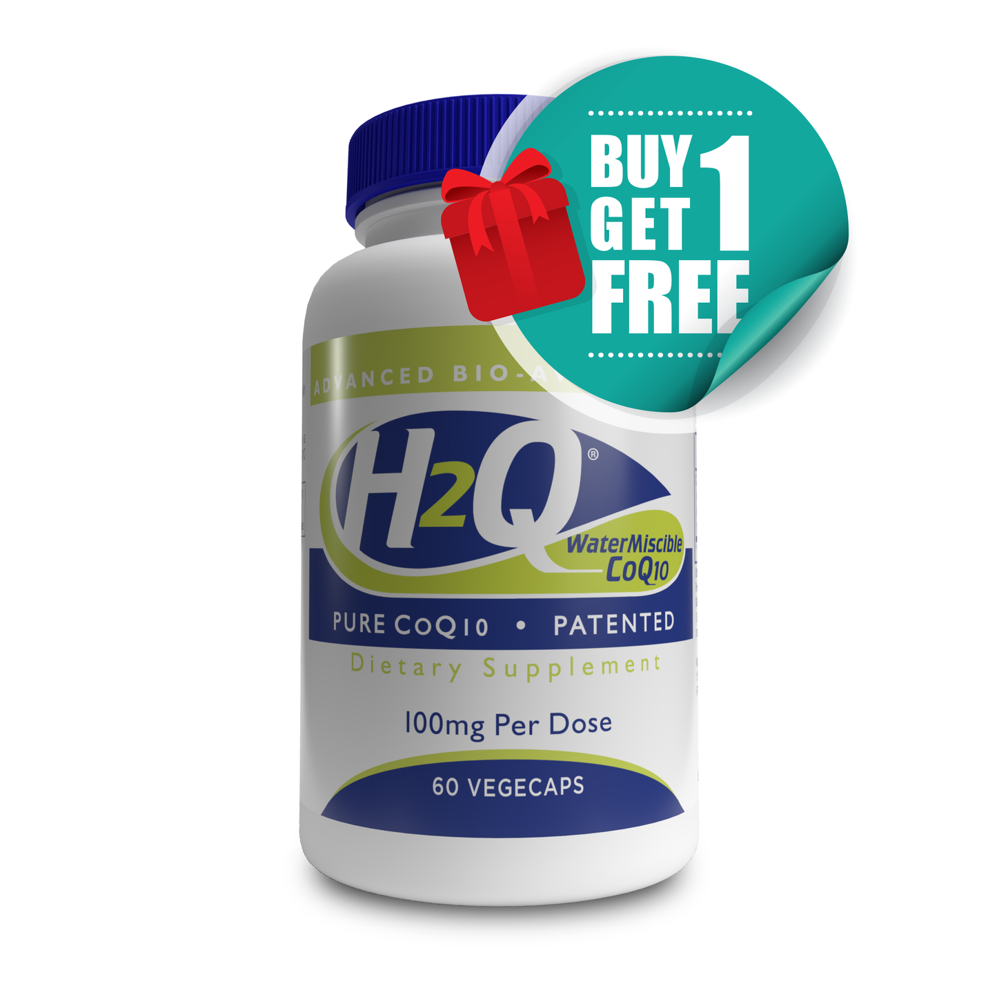 H2Q® CoQ-10 (8x Absorption) 100mg (NON-GMO) BUY ONE GET ONE FREE!