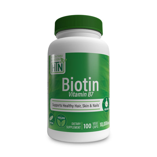 Biotin 10,000 mcg Extra Strength For Hair Skin and Nails (100 Vegecaps)