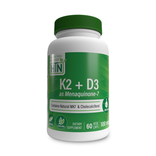 Vitamin K2 (100mcg) + Vitamin D3 (1000 IU) (60 Vegecapsules)