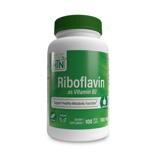 Riboflavin (Vitamin B2) 100mg 100 Mini Vege-Capsules (Gluten Free & NON-GMO)
