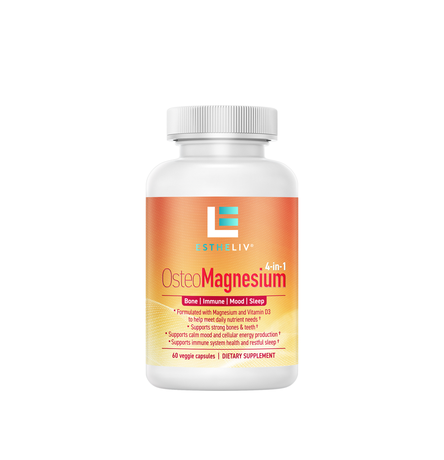 ESTHELIV OsteoMagnesium 4-in-1 Bone | Immune | Mood | Sleep 60 Veggie Capsules