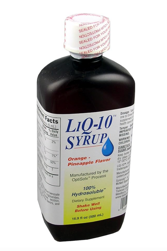 LiQ-10 Syrup (50 mg) Liposomal CoQ10 - Enhanced Absorption (500 mL Bottle)