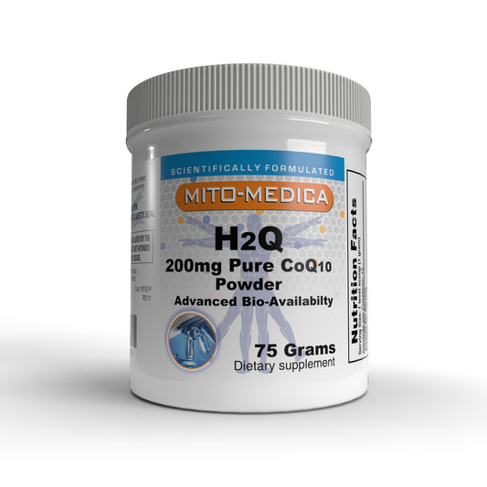 H2Q™ 200mg CoQ10 Powder  (75 Gram Container / 15,000 mg of pure Hydro-Q-Sorb® CoQ10)