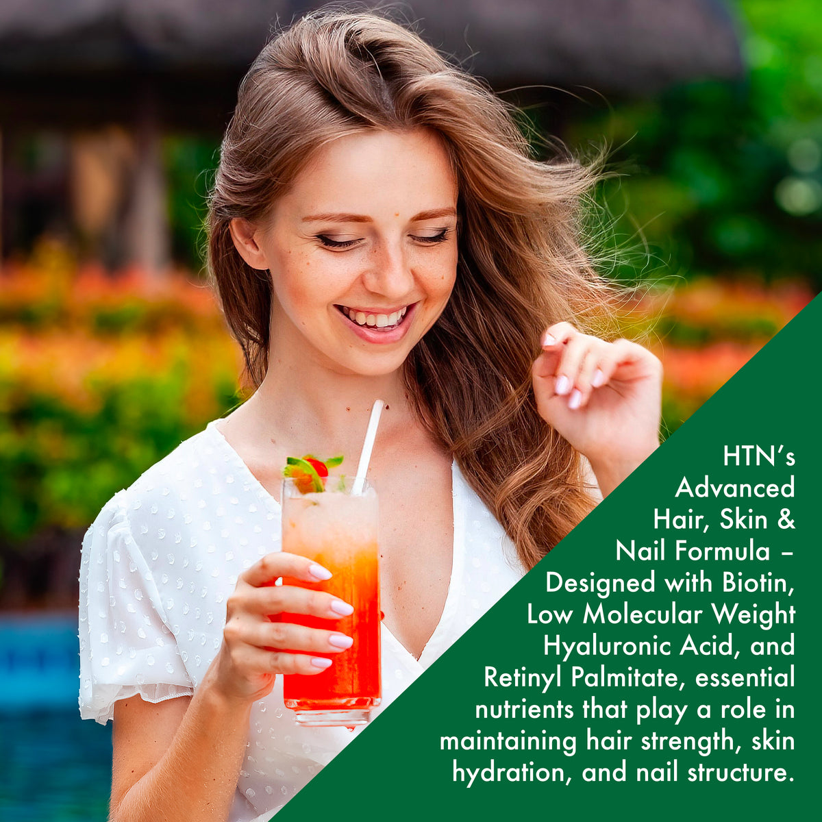 Health Thru Nutrition Skineu Hair, Skin & Nails+ 60 Strawberry Pina Colada Flavor Gummies
