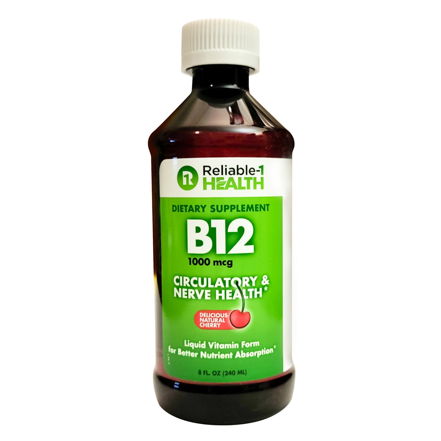 Reliable-1® Liquid B12 1,000 mcg -Natural Cherry Flavor - 8 fl. oz.