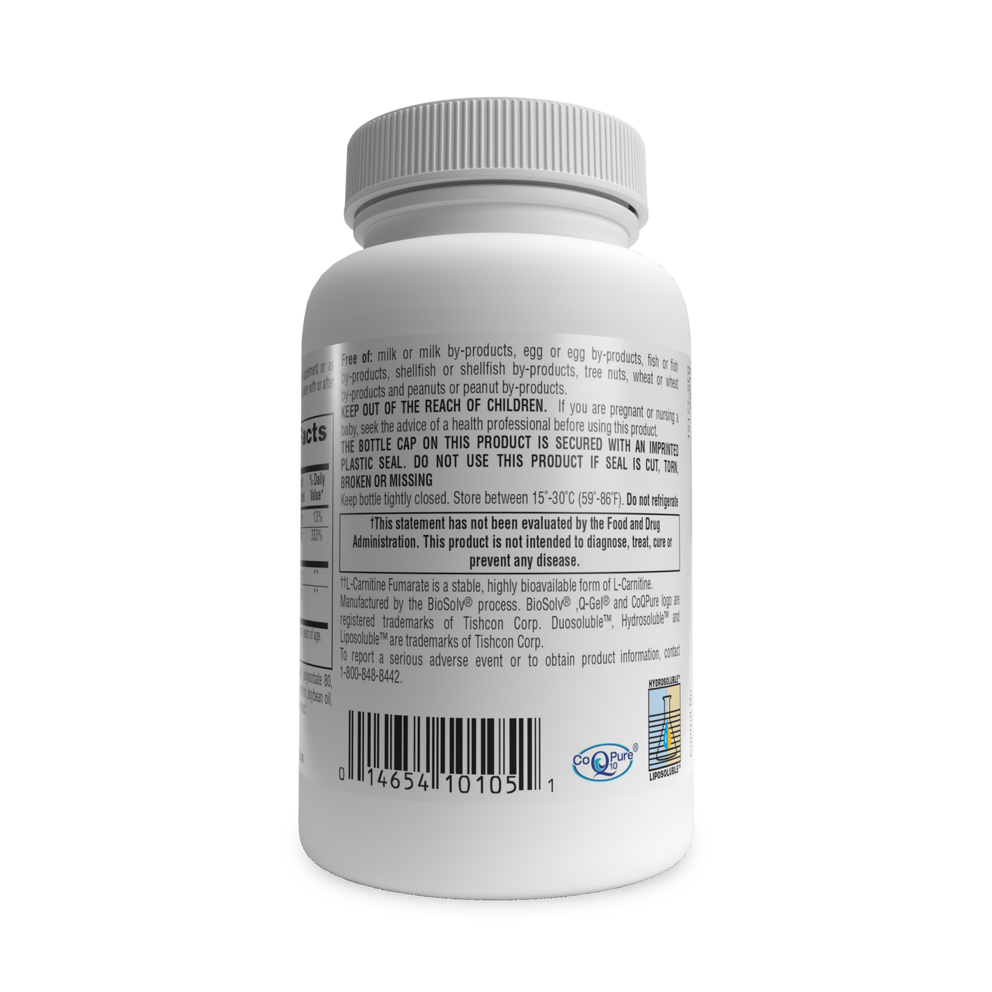 CarniQ Gel (LCarnitine and Hydrosoluble CoQ10) 60 count All