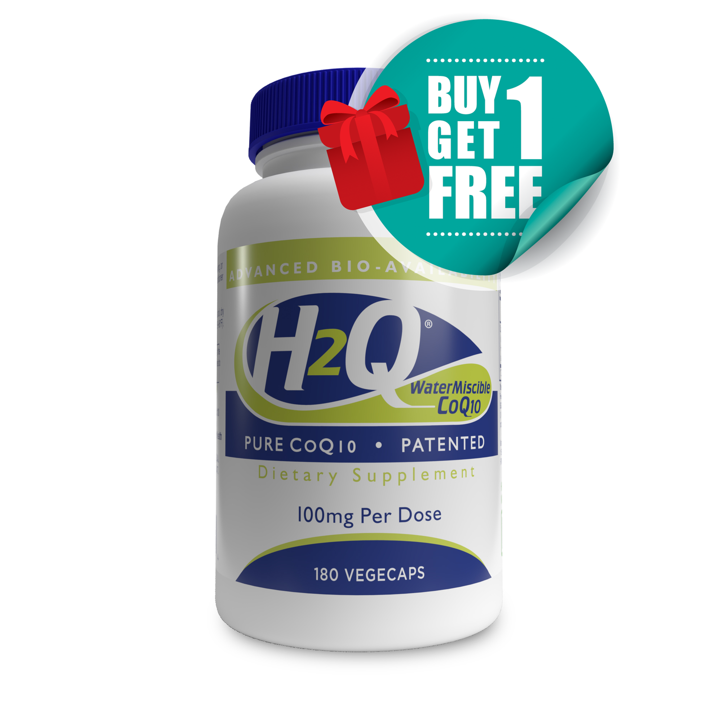 H2Q® CoQ-10 (8x Absorption) 100mg (NON-GMO) BUY ONE GET ONE FREE!