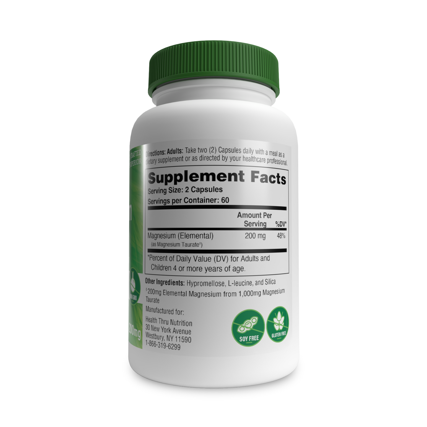 Magnesium Taurate 200mg Elemental Magnesium from 1,000mg Magnesium Taurate 120 Capsules