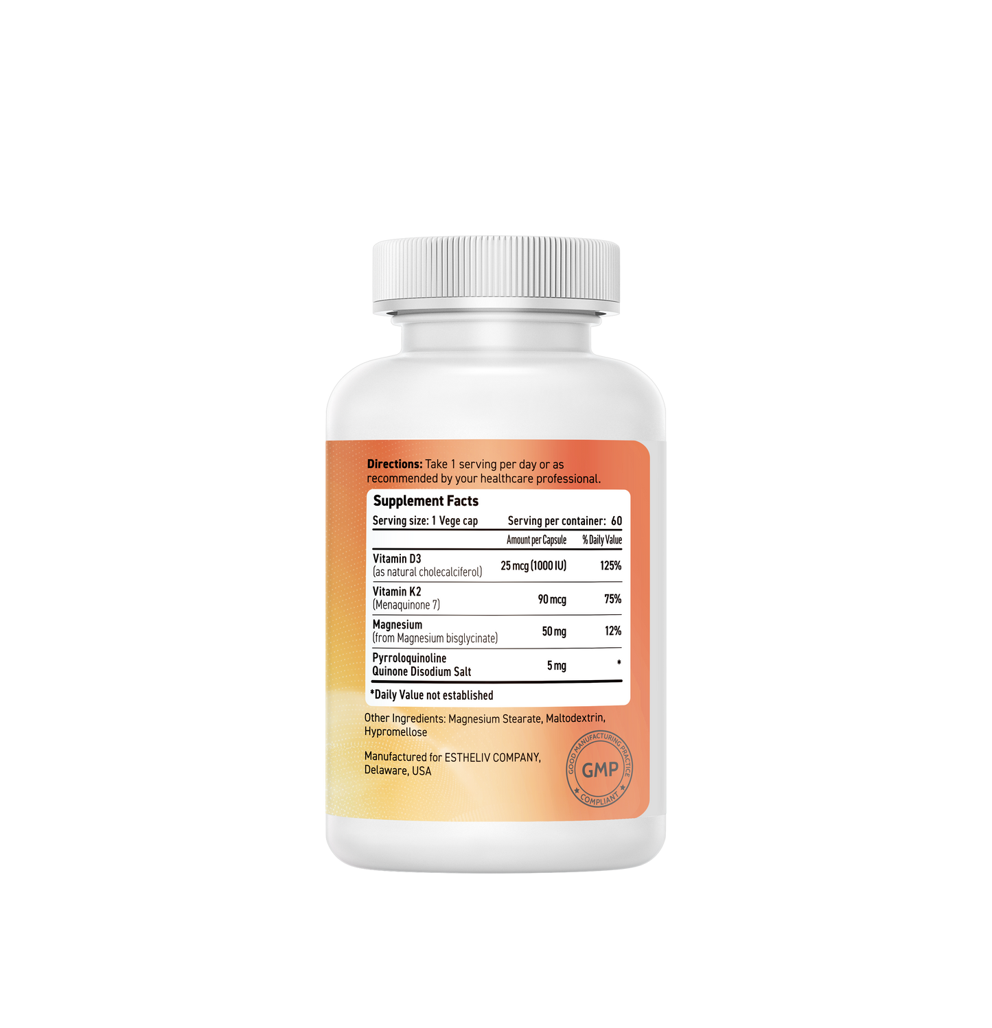 ESTHELIV OsteoMagnesium 4-in-1 Bone | Immune | Mood | Sleep 60 Veggie Capsules