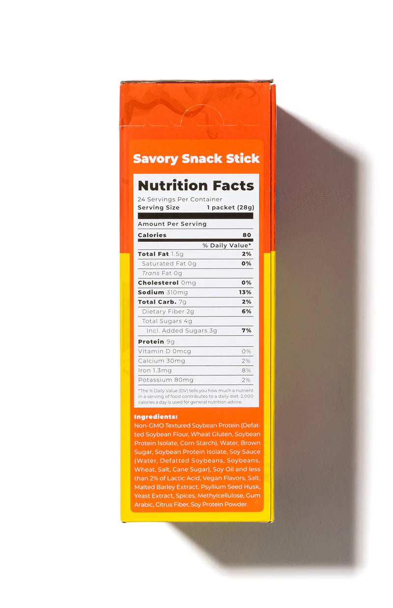 Bean Stalk Savory Vegan Snack Sticks | 100% Plant Based (Teriyaki)
